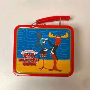 Vintage Metal Rocky and Bullwinkle Lunchbox